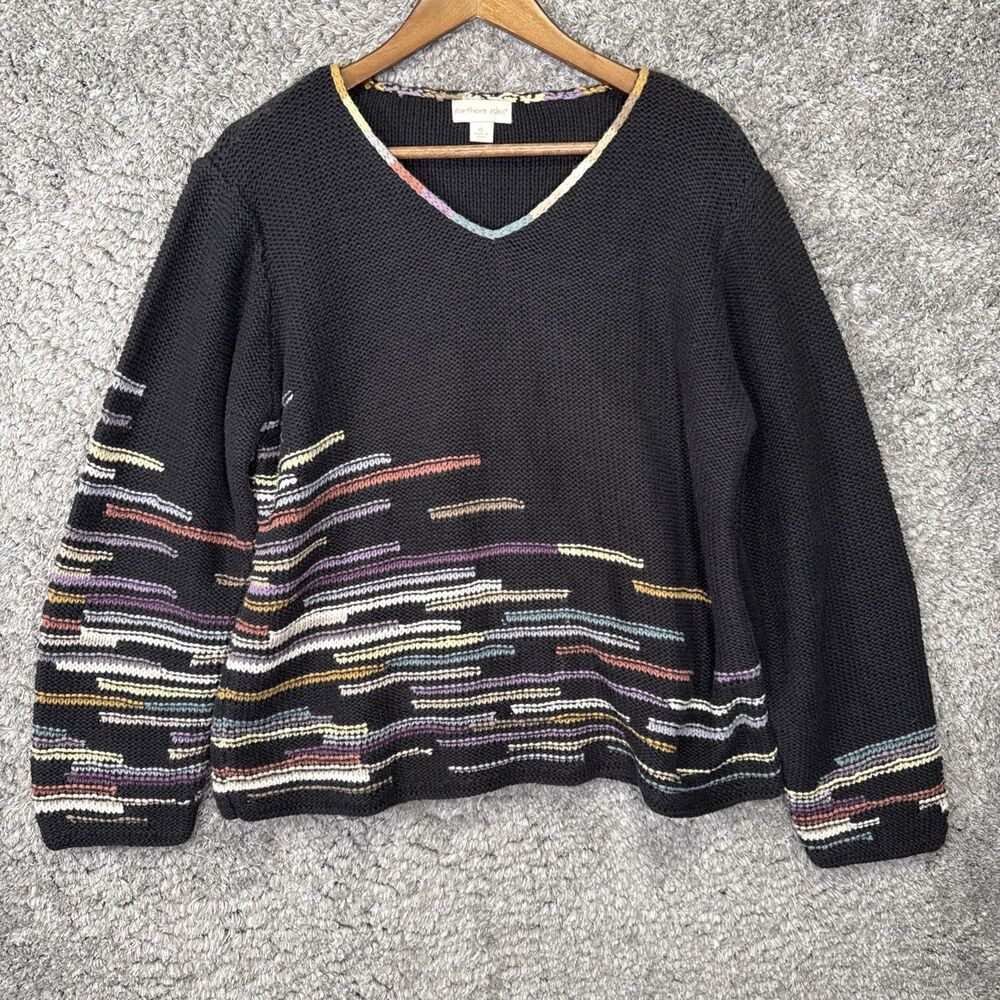 Vintage Northern Isles Chunky Knit Sweater Size XL Boho Hippie 90s Ramie Cotton